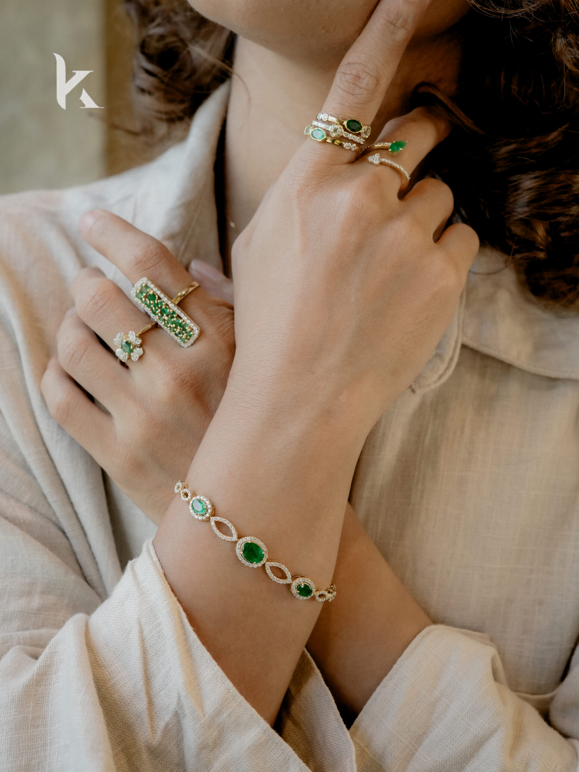 Modern geometric jewelry with innovative cuts, settings, and proportions.