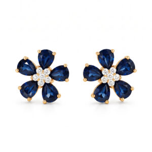 Blue Floral Stud